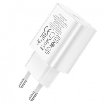 Білий блок швидкої зарядки Hoco N22 Jetta PD25W для Apple iPhone