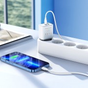 Быстрая зарядка для Apple iPhone - Borofone BA67A PD20W+QC3.0 + Type-C + Lightning Белый
