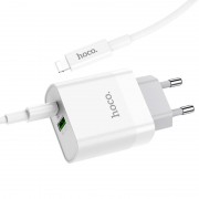 Зарядний пристрій HOCO C80A Rapido PD20W+QC3.0 Type-C + USB + Type-C to Lightning cable (Білий)