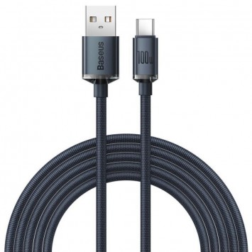 Черный кабель USB Baseus Crystal Shine Series USB Type-C 100W длиной 2 метра