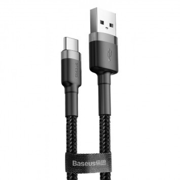 Черный и серый USB кабель Baseus Cafule Type-C Cable 2A с длиной 3 метра, модель CATKLF-U.