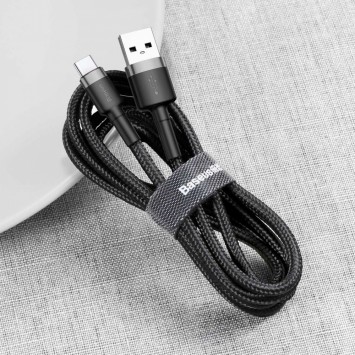 USB кабель Baseus Cafule Type-C Cable 2A (3m) (CATKLF-U), Чорний / Сірий - Type-C кабелі - зображення 3 
