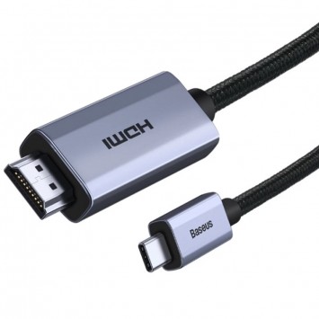 Черный видео кабель Baseus HDMI High Definition Series Graphene (WKGQ) с разъемами Type-C и HDMI 4K, длиной 1 метр.