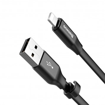 Чорний кабель для iPhone Baseus Nimble Portable USB to Lightning довжиною 23 см, модель CALMBJ-B01