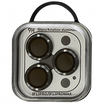 Защитное стекло на камеру темно-серого цвета Metal Classic в упаковке для Apple iPhone 13 Pro / 13 Pro Max
