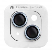 Защитное стекло на камеру для Apple iPhone 14 (6.1"") / 14 Plus (6.7"") - Metal Classic (в упак.) Голубой / Light Blue
