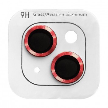 Красное защитное металлическое стекло на камеру для iPhone 14 / 14 Plus - Metal Classic, Red
