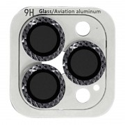 Защитное стекло Metal Shine на камеру (в упак.) для Apple iPhone 15 Pro (6.1") / 15 Pro Max (6.7"), Черный / Midnight