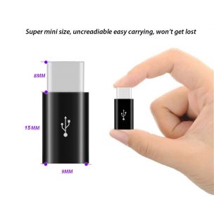 Переходник с Type-C (8 mm) на Micro / для защищенных телефонов / Черный Переходник с Type-C (8 mm) на Micro / для защищенных телефонов / Черный