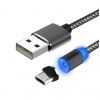Магнітний кабель Micro USB X-Cable Круглий 360 Градусів Чорний