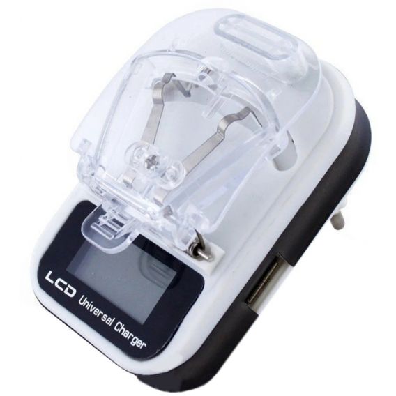 Універсальний зарядний пристрій HY02 з дисплеєм і USB Чорний