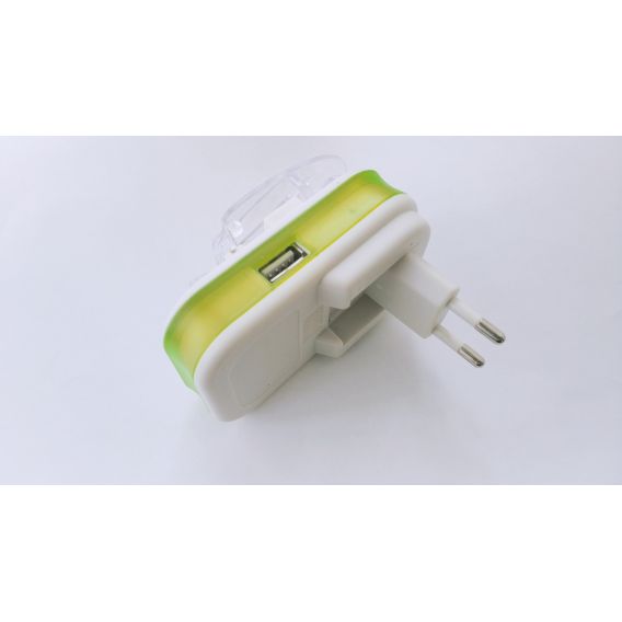 Універсальний зарядний пристрій HY02 з дисплеєм і USB Зелений