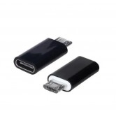 OTG Перехідник Micro-USB (тато) на Type-C (мама), Чорний OTG Перехідник Micro-USB (тато) на Type-C (мама), Чорний
