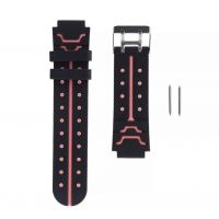 Ремінець силіконовий для дитячих годинників Q60 Q80 Q90 Q100 Q750 T7 S4 Y19 Y21 / 16 mm / Чорно-розовий