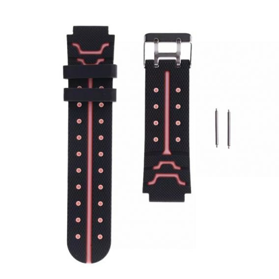 Ремінець силіконовий для дитячих годинників Q60 Q80 Q90 Q100 Q750 T7 S4 Y19 Y21 / 16 mm / Чорно-розовий