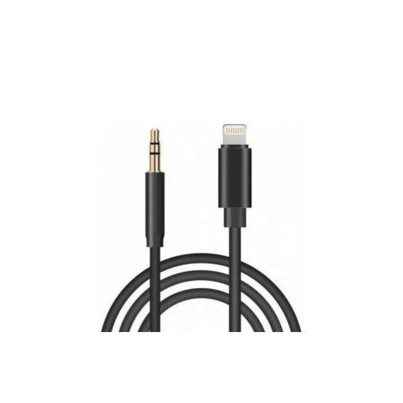 Перехідник кабель з Lightning на AUX аудіо 3.5 mm. / 1 метр / Чорний