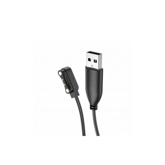Магнітний фірмовий USB кабель для зарядки смарт-годинників Hoco Y7 / Hoco Y8 / 60 см. / Чорний