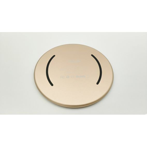 Безпровідний зарядний пристрій LFX-01 / Швидка зарядка 5-9 вольт / 10 Ват / 1.67-2 Ампера / Золотий