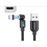 Магнитный кабель USLION 2 в 1 / Micro - USB / 540 градусов / Круглый / 100 см. / Черный Магнитный кабель USLION 2 в 1 / Micro - USB / 540 градусов / Круглый / 100 см. / Черный