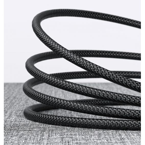 Магнітний кабель USLION 2 в 1 / Micro - USB / 540 градусів / Круглий / 100 см. / Чорний