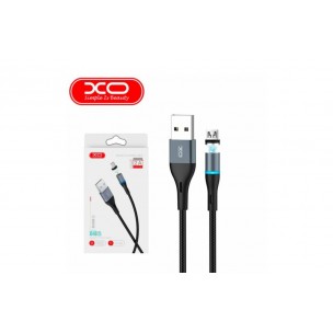 Магнитный нейлоновый кабель XO-NB125 / Micro - USB / 2 Ампера / 100 см. / Черный
