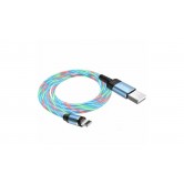 Магнитный силиконовый кабель (Светящийся) Hoco U90 / Lightning (Iphone) - USB / 100 см. / Голубой Магнитный силиконовый кабель (Светящийся) Hoco U90 / Lightning (Iphone) - USB / 100 см. / Голубой