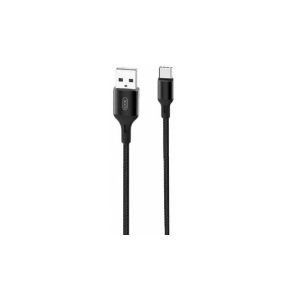 Кабель XO-NB143 / Type-C - USB / Нейлоновий / 2 ампера / 2 метра / Чорний