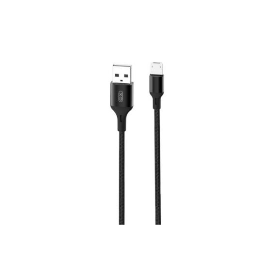 Кабель XO-NB143 / Micro - USB / Нейлоновий / 2 ампера / 2 метра / Чорний