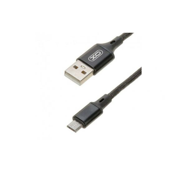 Кабель XO-NB143 / Micro - USB / Нейлоновий / 2 ампера / 2 метра / Чорний