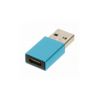 Перехідник USB 3.0 TU001 / USB - Type-C / Металевий / Блакитний