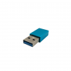 Перехідник USB 3.0 TU001 / USB - Type-C / Металевий / Блакитний