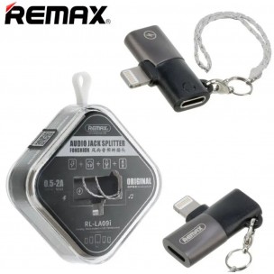Переходник Remax RL-LA09i с Lightning (Iphone) на зарядку (Lightning) и аудио (Lightning) / Черный Переходник Remax RL-LA09i с Lightning (Iphone) на зарядку (Lightning) и аудио (Lightning) / Черный