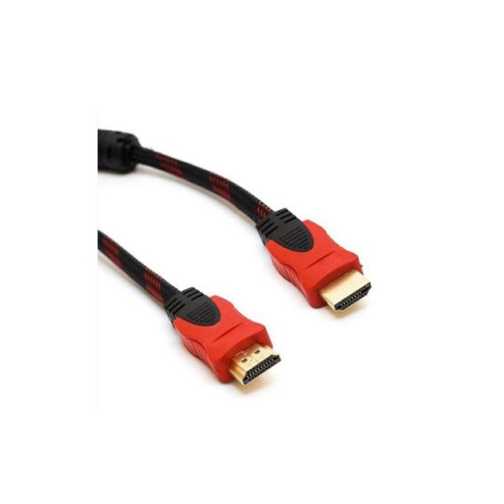 Кабель HDMI - HDMI / V1.4 / 1.5 метра / Нейлоновий / Чорний