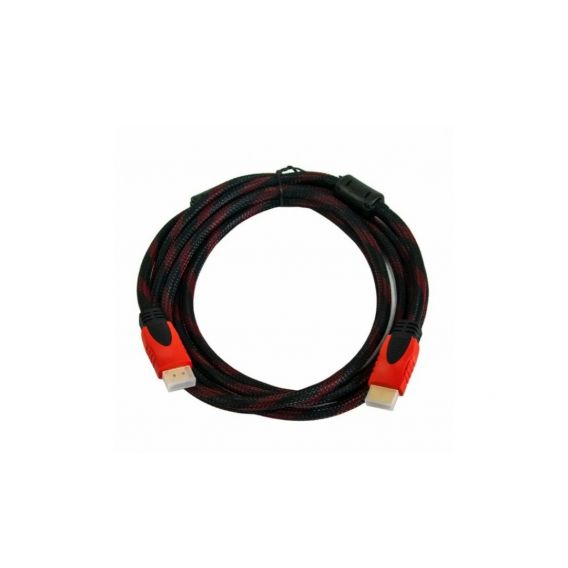 Кабель HDMI - HDMI / V1.4 / 3 метра / Нейлоновий / Чорний