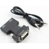 Перехідник HDMI на VGA з аудіо виходом (AUX 3.5 мм) Чорний