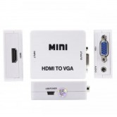 Перехідник HDMI - VGA для передачі відео і аудіо сигналу / 1080p / Білий Перехідник HDMI - VGA для передачі відео і аудіо сигналу / 1080p / Білий