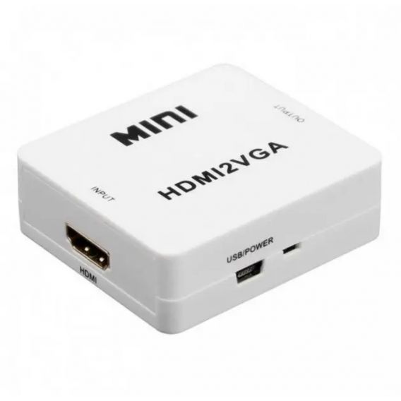 Перехідник HDMI - VGA для передачі відео і аудіо сигналу / 1080p / Білий