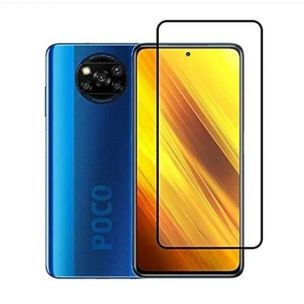 Закаленное защитное стекло на смартфон Poco X3 / Черная рамка