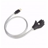 Зарядний гнучкий металевий кабель Lightning - USB Cable Data Coil Brace для смартфонів iPhone / Сірий Зарядний гнучкий металевий кабель Lightning - USB Cable Data Coil Brace для смартфонів iPhone / Сірий
