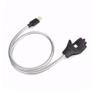 Зарядной гибкий металлический кабель Lightning - USB Cable Data Coil Brace для iPhone / Cерый Зарядной гибкий металлический кабель Lightning - USB Cable Data Coil Brace для iPhone / Cерый
