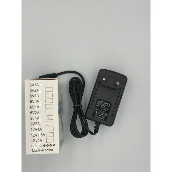 Блок живлення 9V 1A (штекер 5.5x2.5 мм) AC/DC Адаптер Чорний