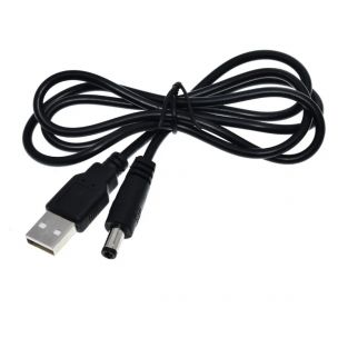 Кабель питания USB на DC 5V (5.5x2.5мм) 1м, Черный Кабель питания USB на DC 5V (5.5x2.5мм) 1м, Черный