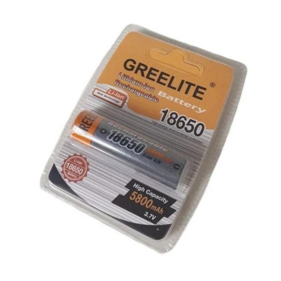 Акумулятор типу 18650 Grelite Li-ion, виступаючий контакт, чорний