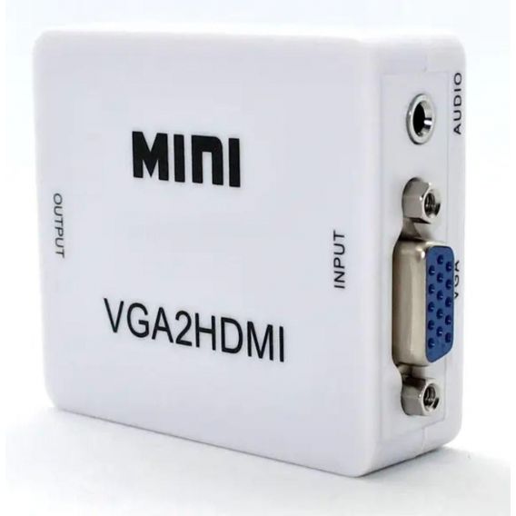Конвертор для передачі відео і аудіо сигналу / Mini VGA2HDMI / Білий
