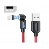 Магнітний кабель USLION 2 в 1 / Lightning (Iphone) - USB / 540 градусів / Круглий / 200 см. / Червоний Магнітний кабель USLION 2 в 1 / Lightning (Iphone) - USB / 540 градусів / Круглий / 200 см. / Червоний