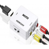 Конвертер HDMI to AV RCA тюльпан переходник / Адаптер 1080p з живленням / Білий