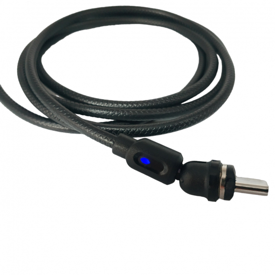 Магнітний кабель USLION 2 в 1 (Швидка зарядка 5A) / Type-C - USB / 540 градусів / Круглий / 100 см. / Чорний