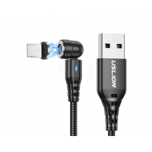 Магнітний кабель USLION 2 в 1/(Швидка зарядка 5A)Lightning (Iphone)/ 540 градусів / Круглий / 100 см. / Чорний Магнітний кабель USLION 2 в 1/(Швидка зарядка 5A)Lightning (Iphone)/ 540 градусів / Круглий / 100 см. / Чорний