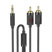 Аудиокабель Hoco UPA28 Mini Jack 3.5 мм – 2 RCA, 1.5 м, черный Аудиокабель Hoco UPA28 Mini Jack 3.5 мм – 2 RCA, 1.5 м, черный