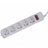 Подовжувач / Мережевий фільтр Greelite на 5 розеток / 5 метрів кабель/ Білий